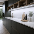 6500K FreeCut under cabinet COB LED strip installed in a modern kitchen — illustrative interior