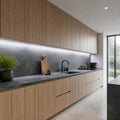 6500K long-run under cabinet COB LED strip installed across a modern kitchen — illustrative interior