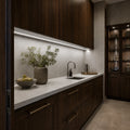 4000K white kitchen cabinet SCOB LED strip installed in a premium kitchen — illustrative interior