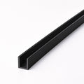 Black straight aluminium profile for 6x12mm IP67 neon flex – close-up product illustration