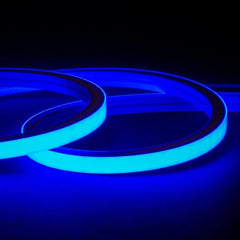 Blue LED Neon Flex 16x16mm 220V 240V Top Bending 120LEDs/m 20cm Cut IP65 Waterproof with UK Plug - ATOM LED