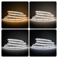 Tunable white LED strip colour temperature chart, 2700K to 6500K