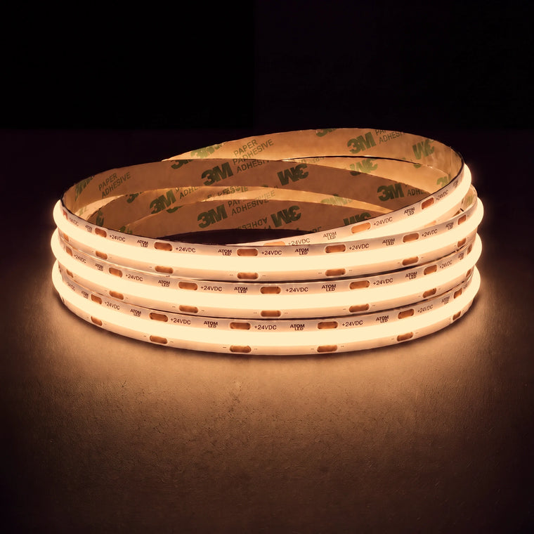 2700K COB LED Strip 24V 8mm 480LEDs/m IP20 20m Run