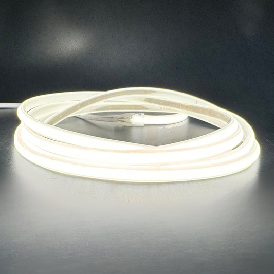 COB LED Strip 220V 240V Natural White Neon Flex 4000K 288 LEDs/m IP67 with UK Plug