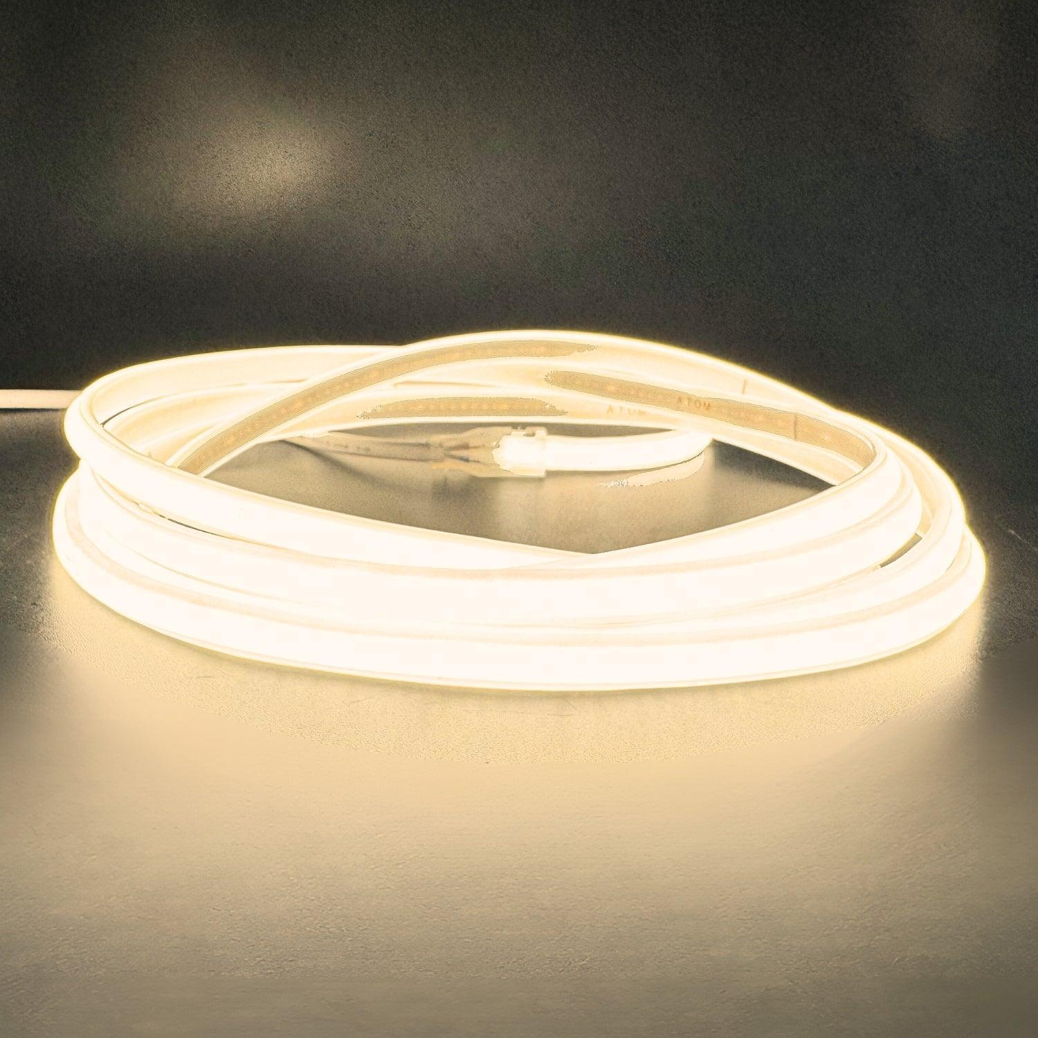 COB LED Strip 220V 240V Warm White 3000K 288 LEDs m IP65 With UK Plug cob-led-strip-220v-240v-warm-white-3000k-288-leds-m-ip65-with-uk-plug