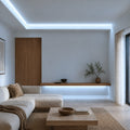 Cool white 6000K COB LED strip 24V 8mm 20m run ceiling cove