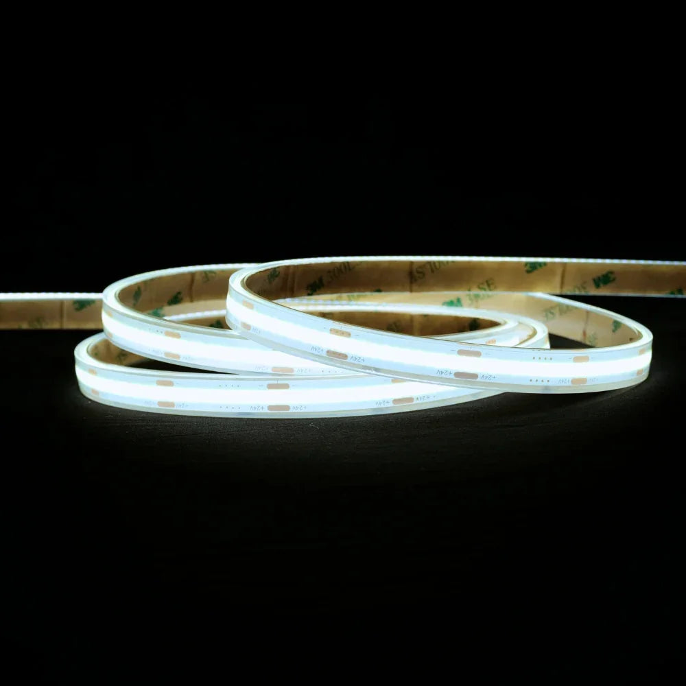 Cool White 6000K COB LED Strip 24V 384 LEDs/m IP68 Waterproof