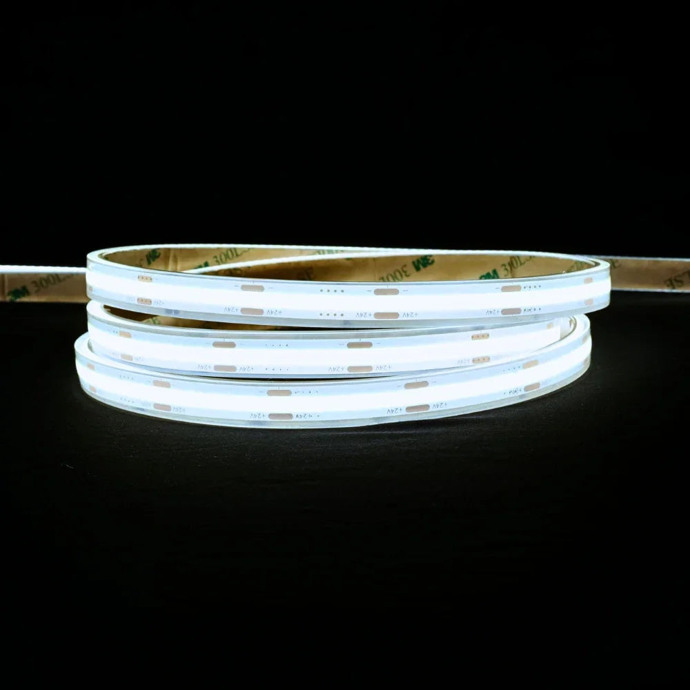 Cool White 6000K COB LED Strip 24V 384 LEDs/m IP68 Waterproof