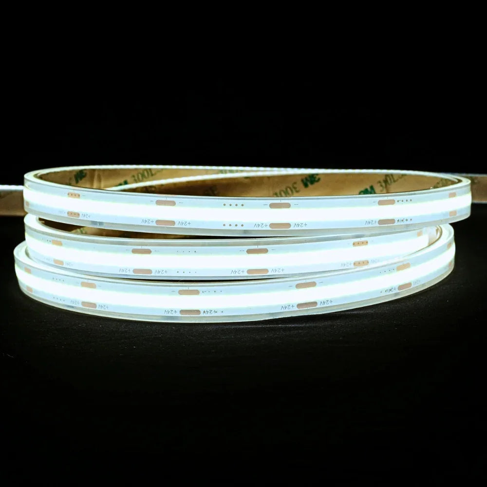 Cool White 6000K COB LED Strip 24V 384 LEDs/m IP68 Waterproof