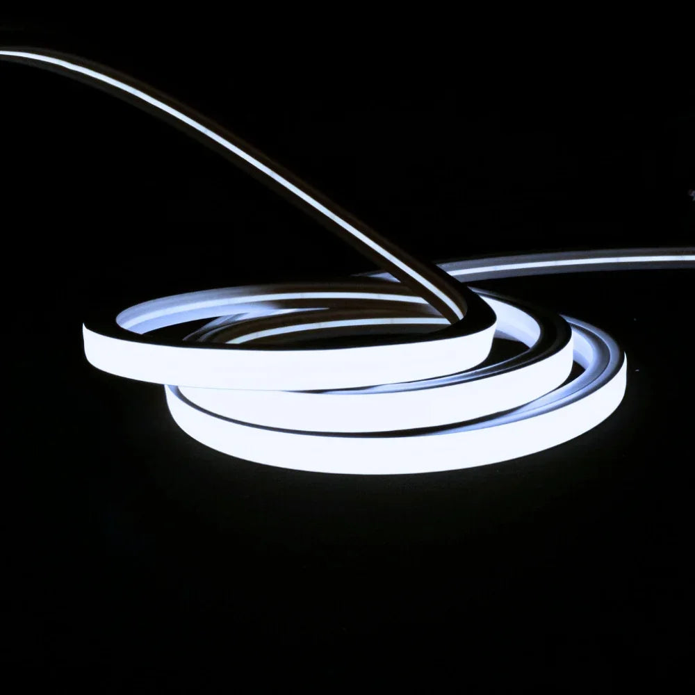 Cool White Neon Flex 6000K 48V 16x16mm Top Bend IP67 Waterproof 50m