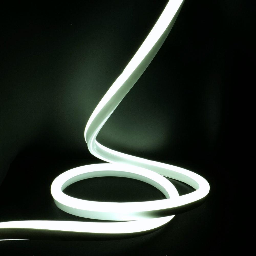 Cool White Neon Flex 14x25mm 220V 240V 120LEDs/m IP65 Waterproof with UK Plug