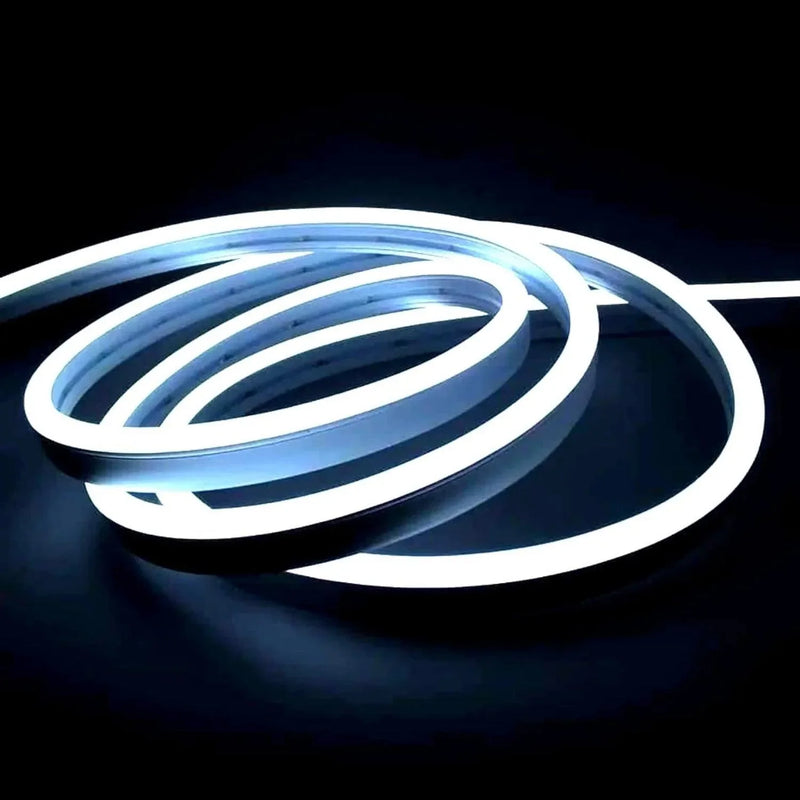 Cool White Neon Flex 6000K DC 12V IP65 Waterproof 8x16mm 120 LEDs/M Only - ATOM LED