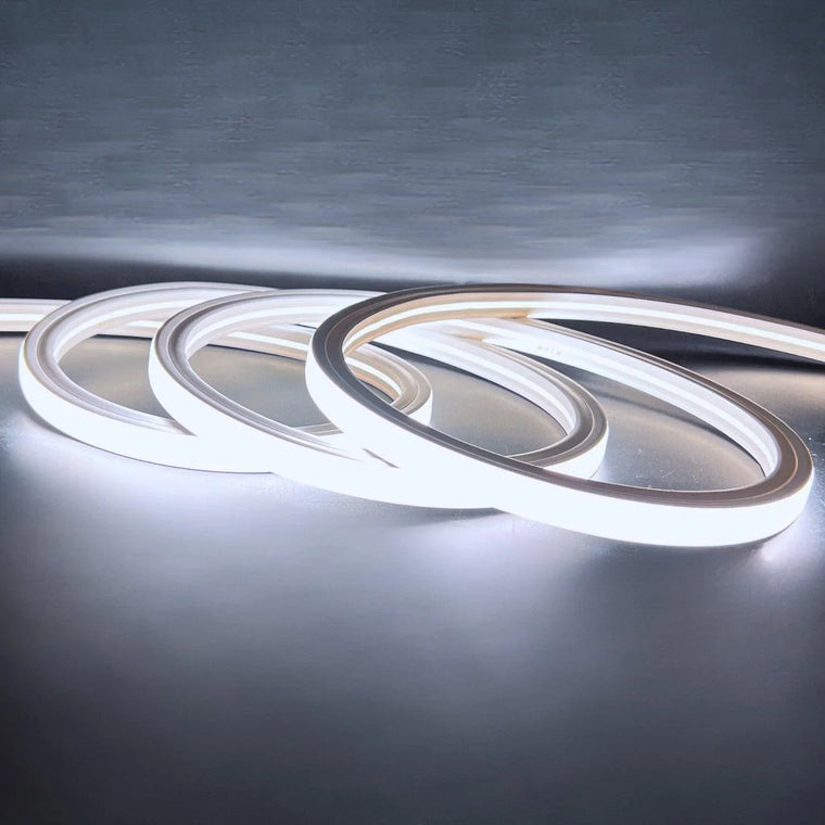 Cool White Neon Flex 6000K 16x16mm 220V 240V Top Bend IP65 10cm Cut with UK Plug - ATOM LED