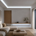Daylight 5000K COB LED strip 48V 10mm 30m run ceiling cove