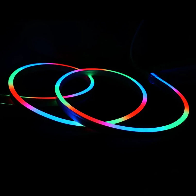Addressable Digital Pixel RGB Neon Flex 24V 12x20mm IP67 Waterproof WS2811 8.5cm Cut — ATOM LED