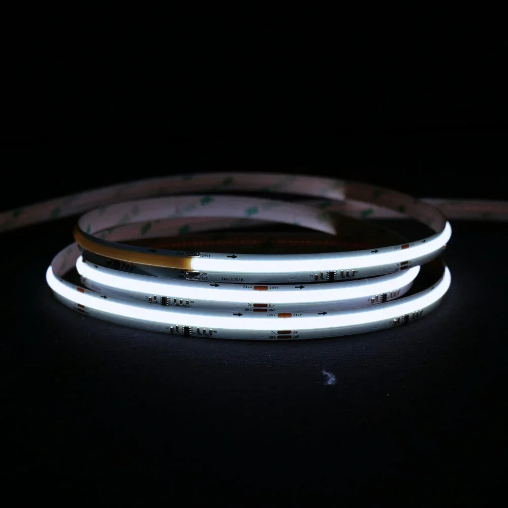 Digital Pixel SPI 2811 COB Strip Cool White 6000K 24V IP20 waterflow led strip