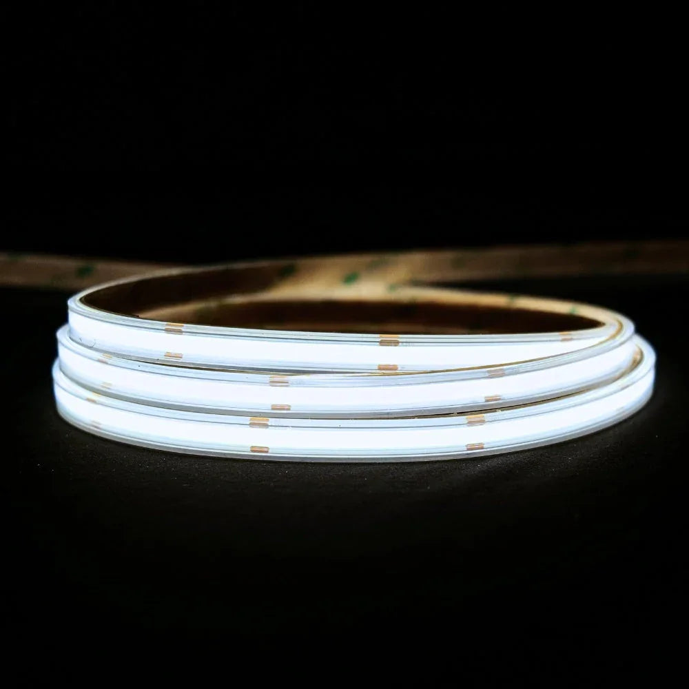 extra long Cool White 6000K COB LED Strip 48V 480LEDs/m IP67 Waterproof 30m Run