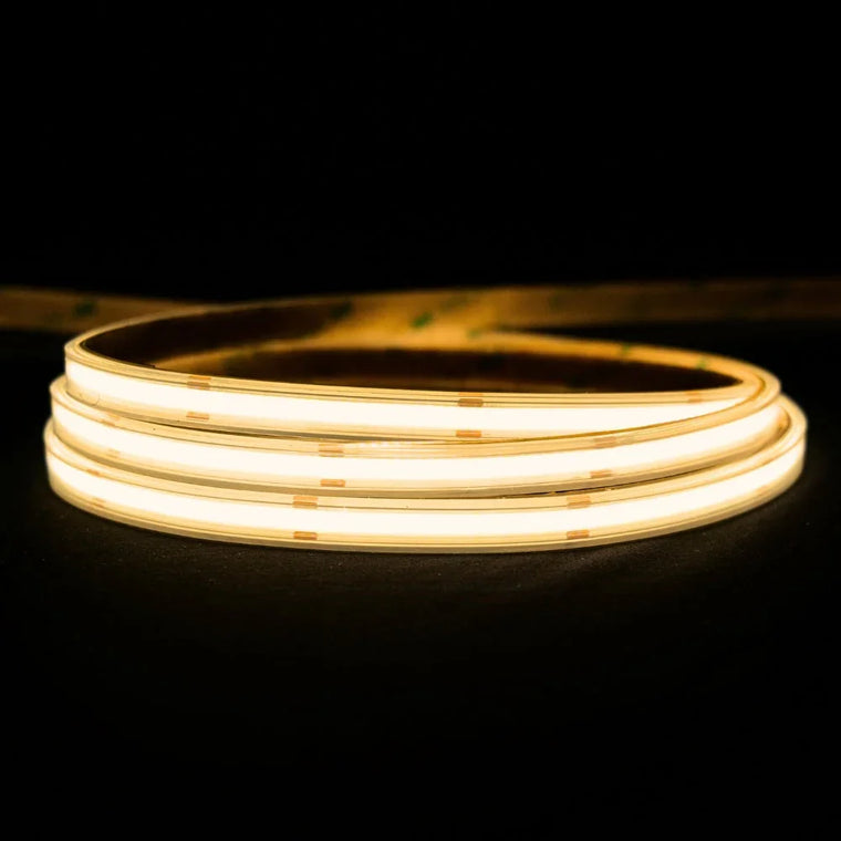 extra long Warm White 3000K COB LED Strip 48V 480LEDs/m IP67 Waterproof 30m Run