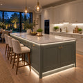 4x6mm FreeCut neon flex 4000K natural white under kitchen cabinets and around an island