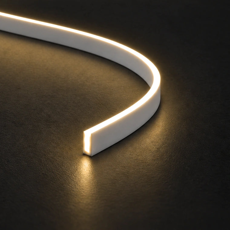 4x6mm FreeCut mini neon flex 3000K warm white — close-up product illustration
