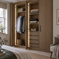 4x6mm FreeCut neon flex 4000K natural white recessed into an oak wardrobe