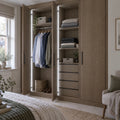 4x6mm FreeCut neon flex 6000K cool white recessed into an oak wardrobe