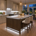 4x8mm FreeCut Mini Neon Flex Cool White 6000K recessed under-cabinet and island lighting in an evening kitchen