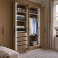 4x8mm FreeCut Mini Neon Flex Cool White 6000K recessed lighting in an oak fitted wardrobe