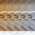 Illustrative Free Cut COB LED strip colour-temperature comparison:2700K,3000K,4000K,5000K and6500K
