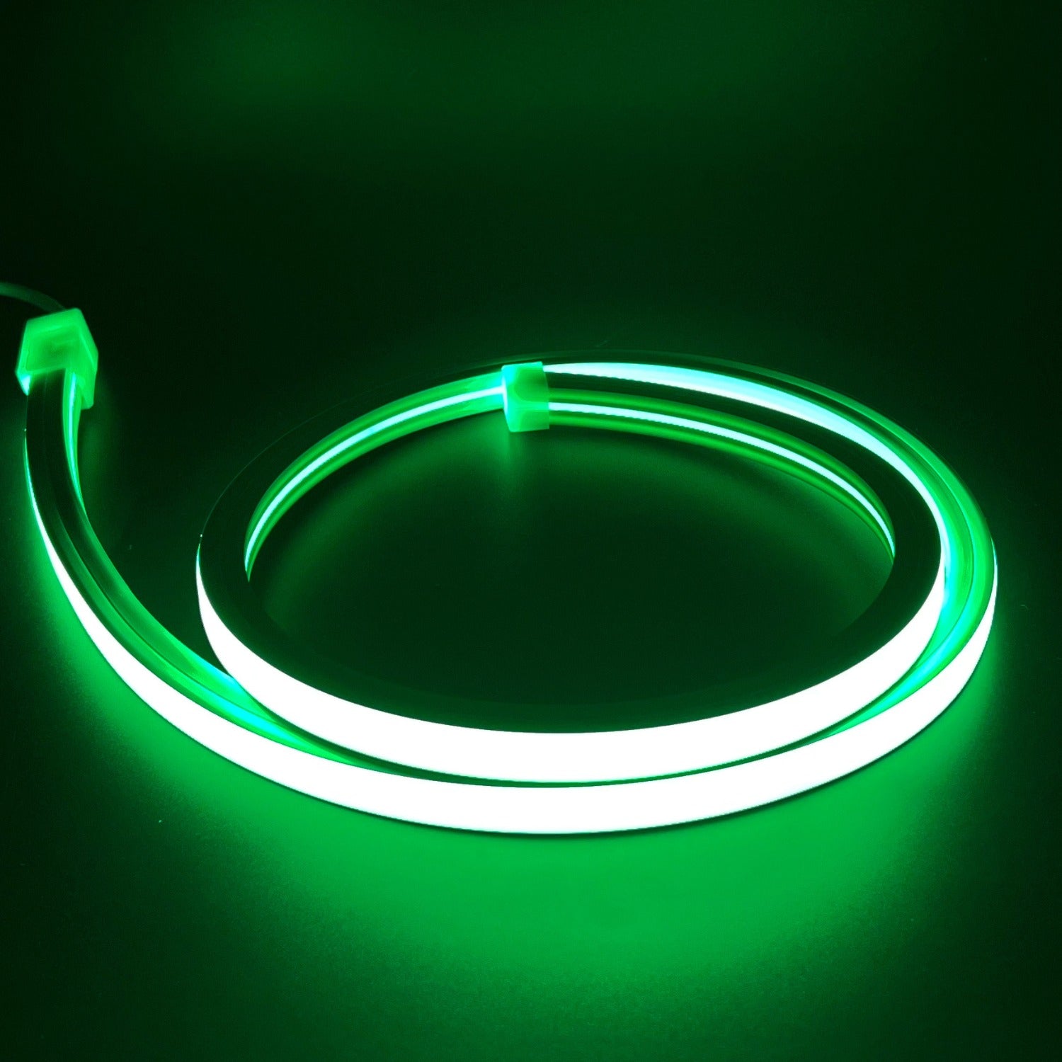 Green LED Neon Flex 220V 240V Flat Shape Top Bending 20cm Cutting IP65 with UK Plug - ATOM LED