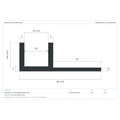 Cross-section dimensions of Bendable Tile-In Aluminium Profile for 10 × 10 mm IP67 Neon Flex — section between relief slots