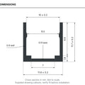 Dimensions of the plain bendable aluminium profile for 10x10mm IP67 Neon Flex; cross-section in millimetres