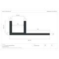Cross-section dimensions for LED Neon Flex Profile 10 × 10 mm tile-in channel
