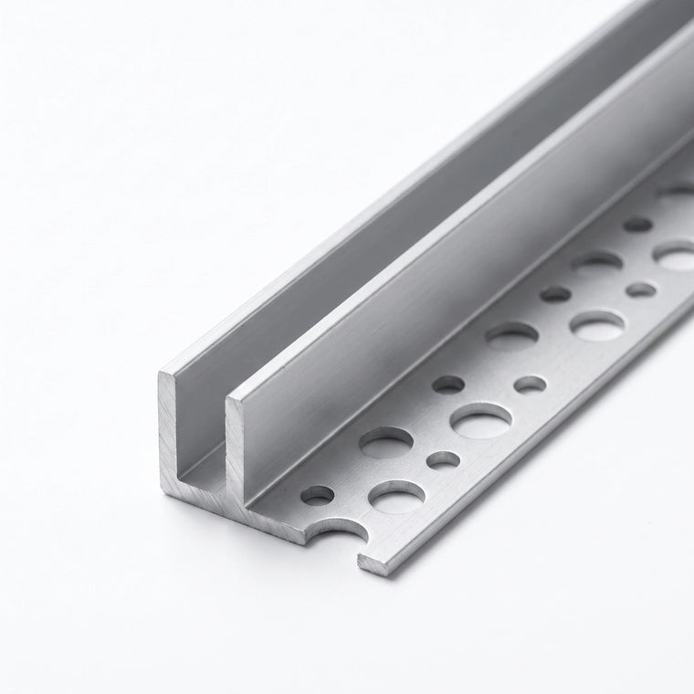 Close view of Tile-In Aluminium Profile for 10 × 10 mm IP67 Neon Flex