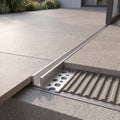 Tile-in LED Neon Flex Profile installed flush in an outdoor tiled floor — illustration