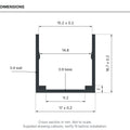 Dimensions of the plain bendable aluminium profile for 15x15mm IP67 Neon Flex; cross-section in millimetres
