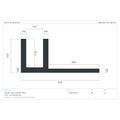 Cross-section dimensions of Bendable Tile-In Aluminium Profile for 6 × 12 mm IP67 Neon Flex — section between relief slots