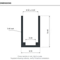 Dimensions of the plain bendable aluminium profile for 6x12mm IP67 Neon Flex; cross-section in millimetres