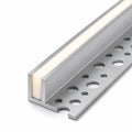 6 × 12 mm IP67 LED Neon Flex seated in the tile-in aluminium profile — product illustration