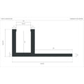 Cross-section dimensions for LED Neon Flex Profile 8 × 16 mm tile-in channel