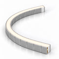 10x10mm rectangular warm-white neon flex installed inside a plain bendable aluminium profile; installation example, neon flex sold separately