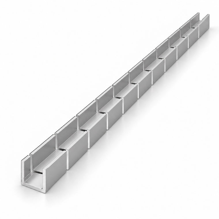 10x10mm plain bendable aluminium profile for IP67 neon flex shown straight on white