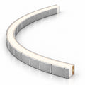 15x15mm rectangular warm-white neon flex installed inside a plain bendable aluminium profile; installation example, neon flex sold separately