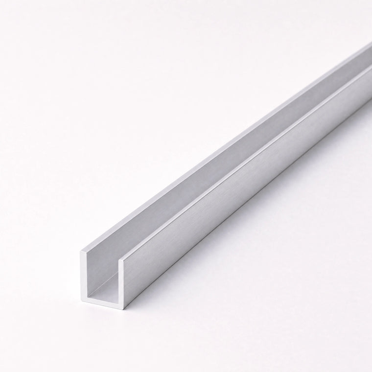 Straight aluminium LED neon flex mounting profile — extended close-up view