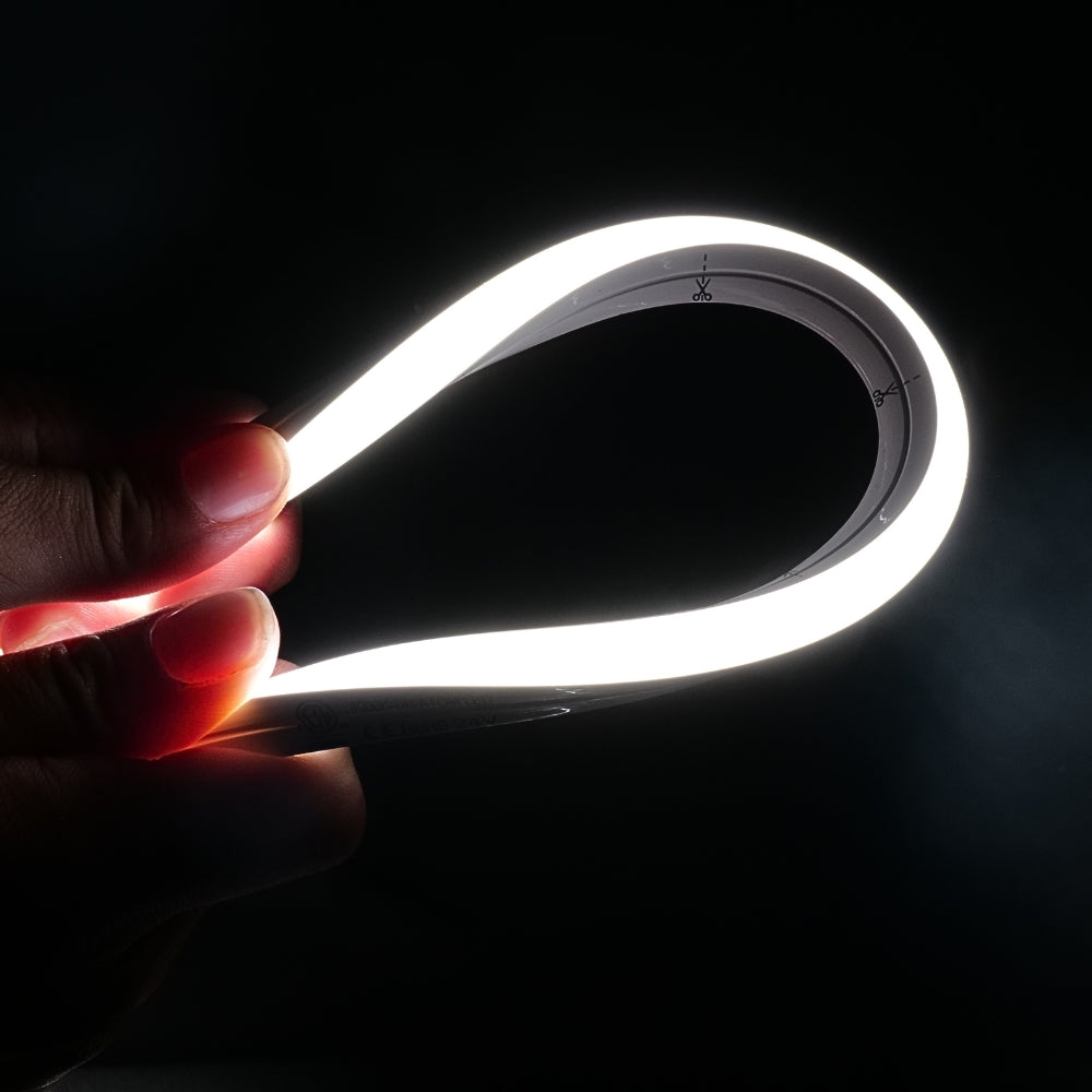 Natural White 4000K 10x10mm dual bend neon flex horizontal and vertical bending