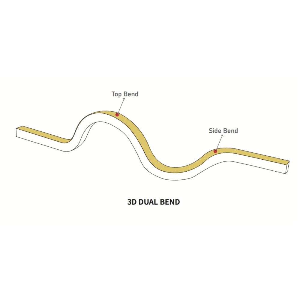 Cool White 6000K 10x10mm dual bend neon flex curved architectural run