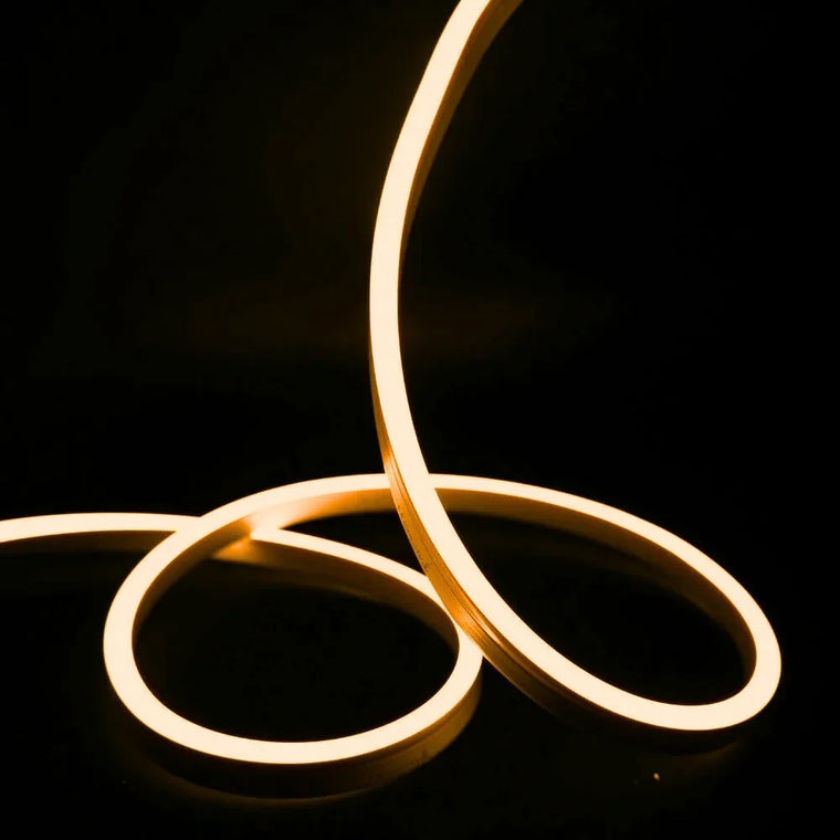Warm White LED Neon Flex 24V 10x20mm IP68 Waterproof