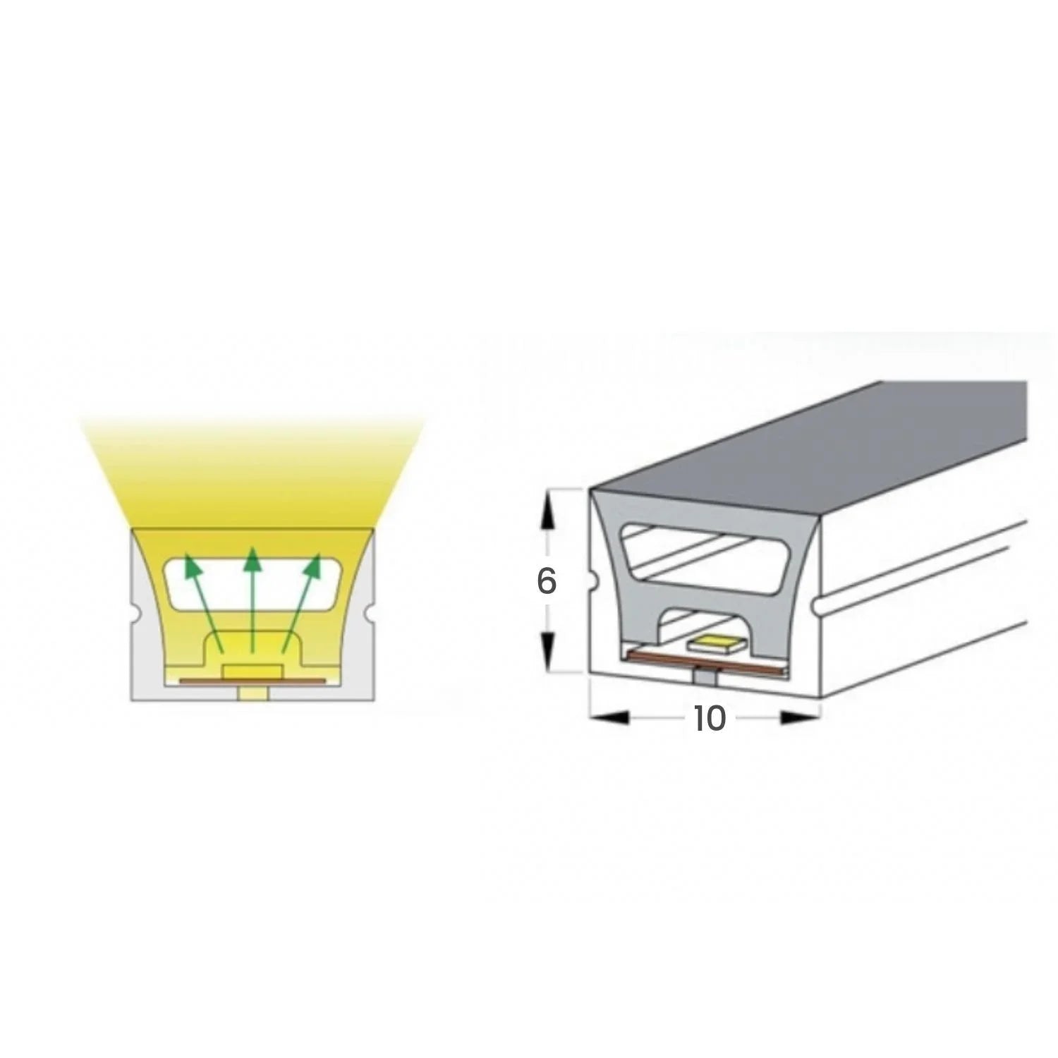 Natural White Neon Flex 4000K 24V Top Bending 10x6mm IP65 Waterproof 280LEDs/m - ATOM LED