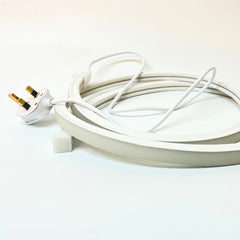 Cool White Neon Flex 6000K 16x16mm 220V 240V Top Bend IP65 10cm Cut with UK Plug