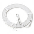 White silicone mini neon flex, switched off, coiled with its power lead — reference illustration